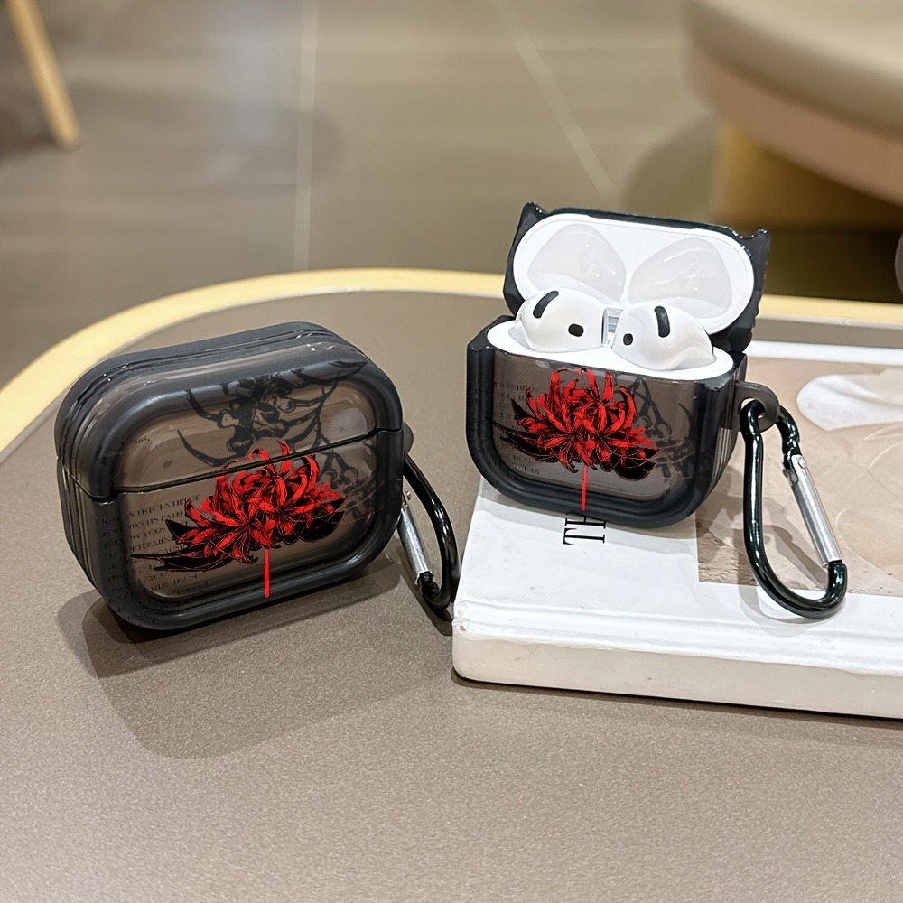 Anker Speaker Soundcore Boom 2 - レッド・スパイダーリリー・スカルデザインの、Apple AirPods Pro3/Pro2/Pro用、AirPods 5/4/3/2用、落下防止イヤホンケース、保護カバー。