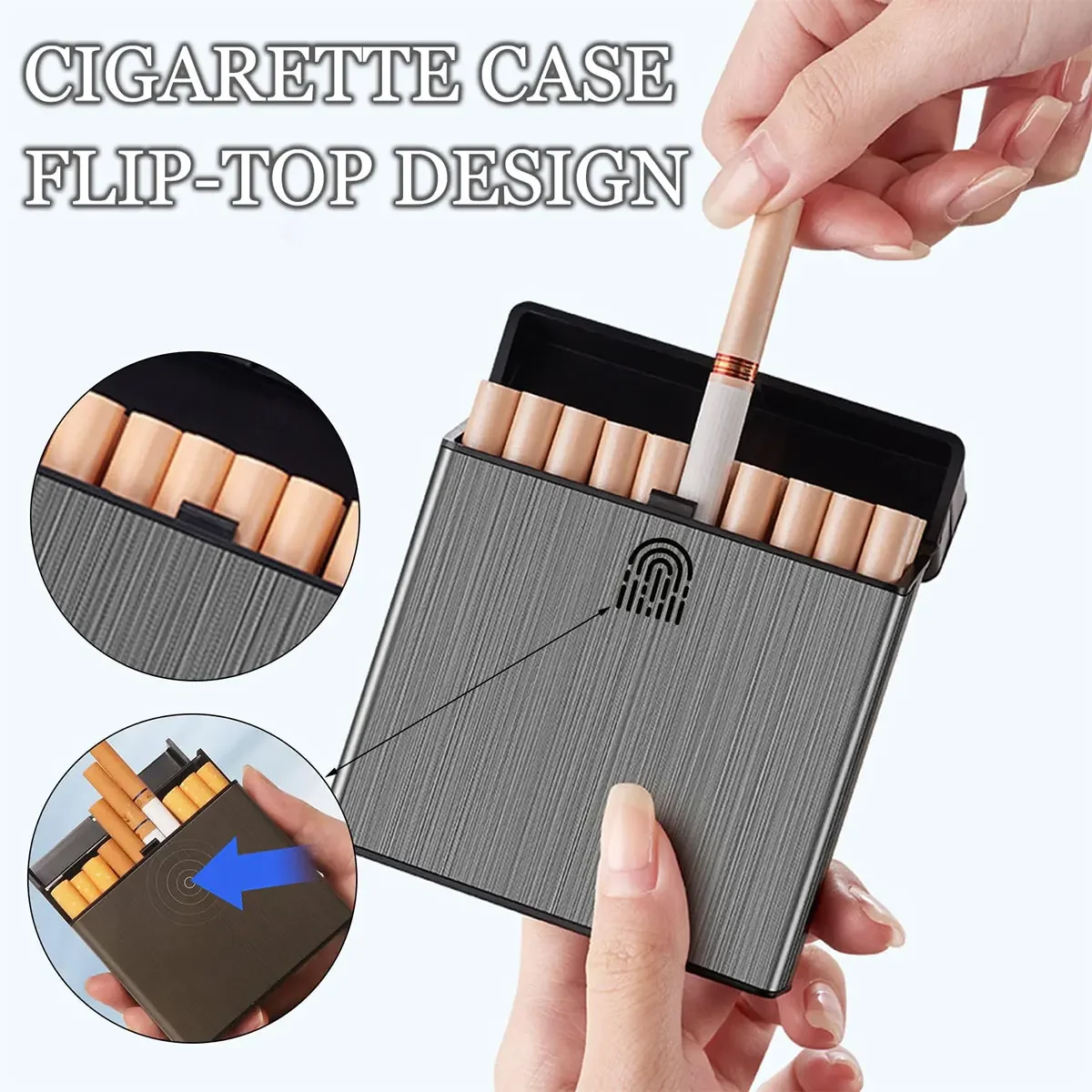 大容量のタバコケース。フリップカバー式で、40本のタバコを収 - Smoking & Vaping Accessories のレビューと価格